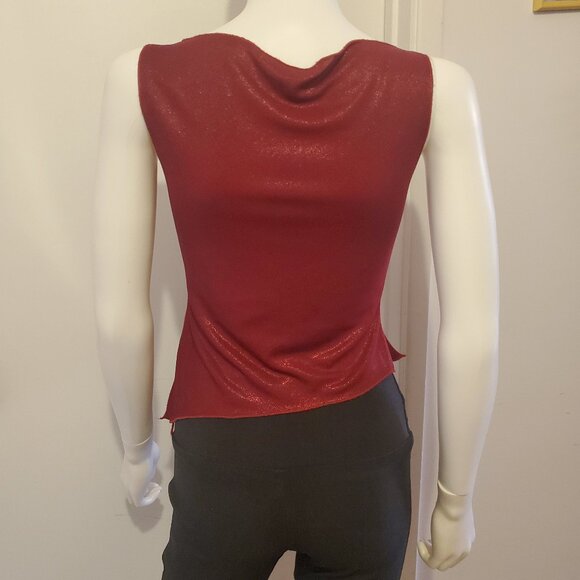 XS Red Draped front Tank Top - Picture 2 of 2